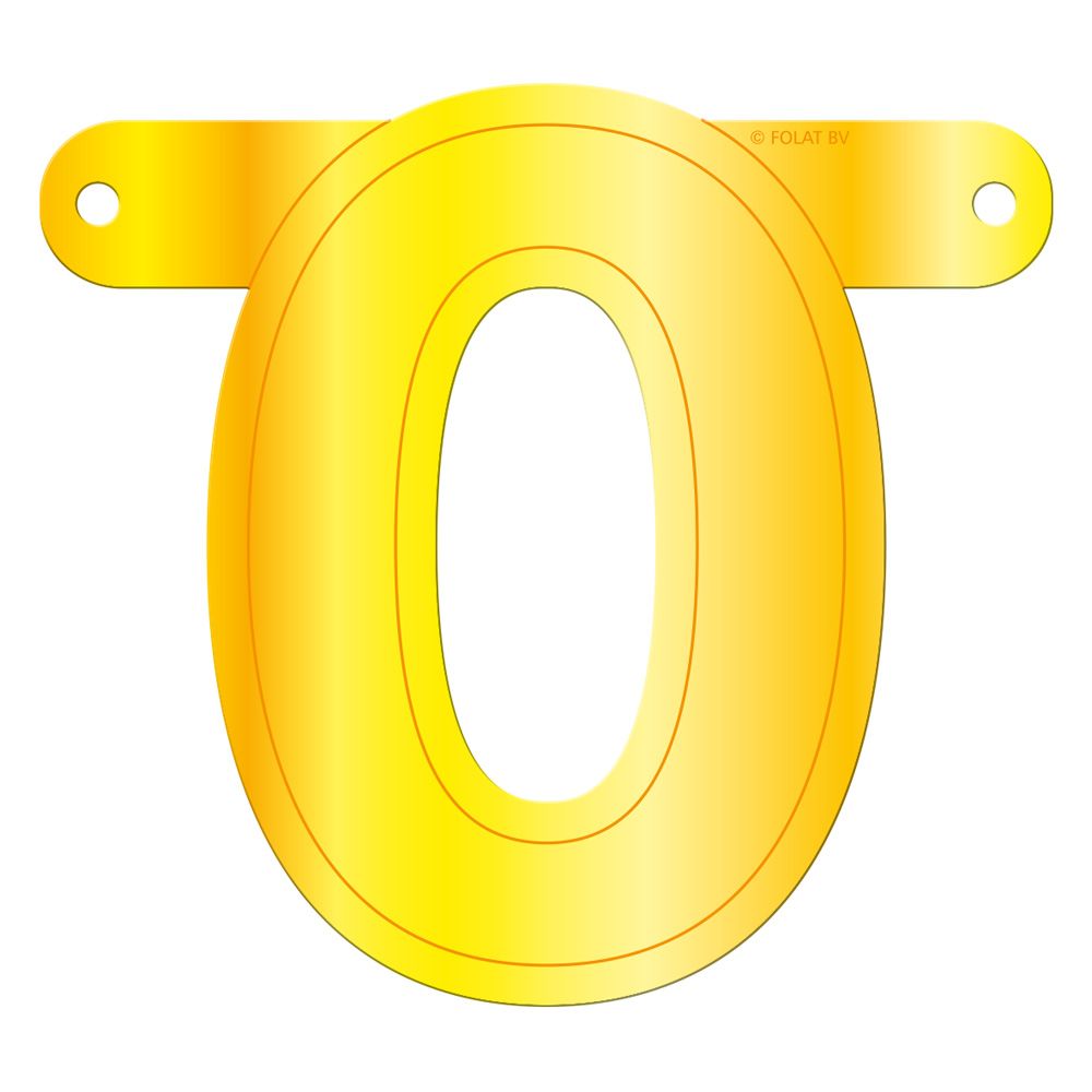 Cijfer 0 banner geel