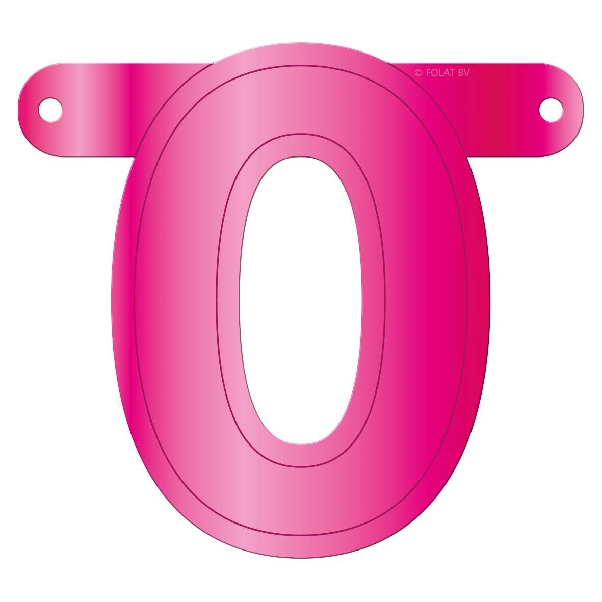 Cijfer 0 Banner Magenta