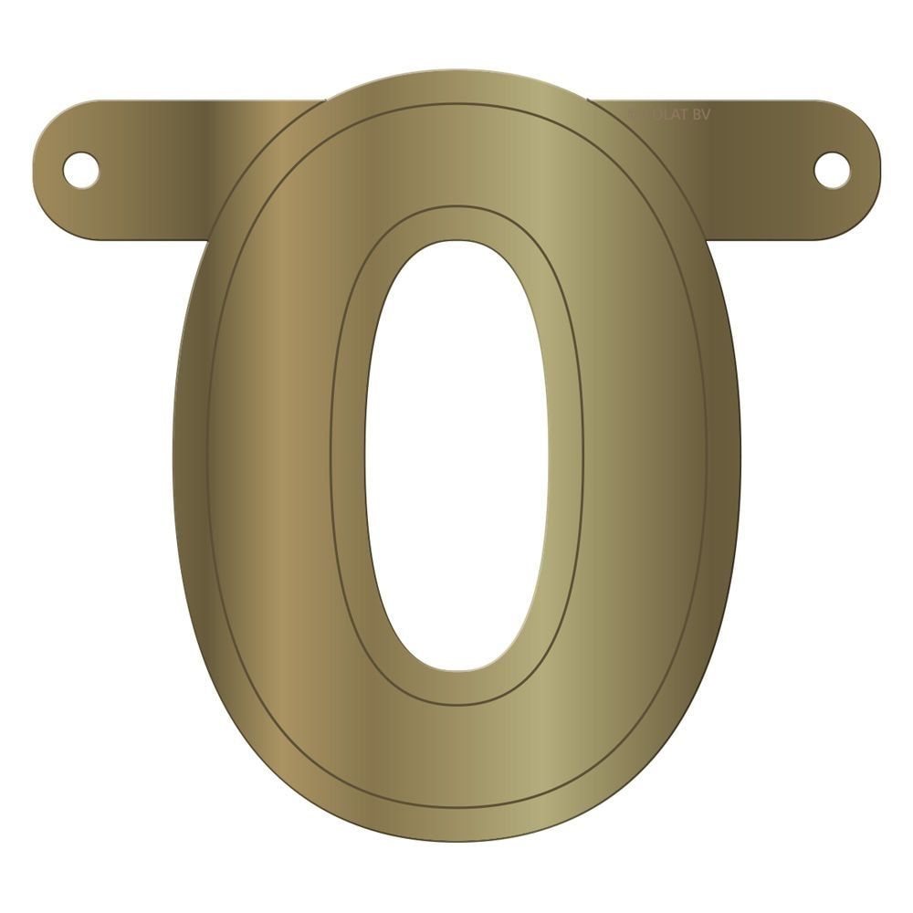 Cijfer 0 Banner Metallic Goud