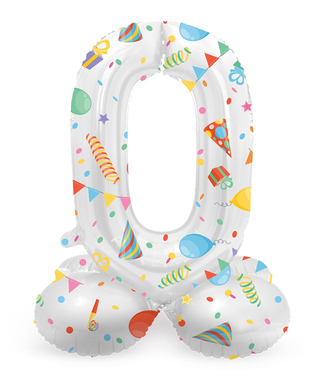 Cijfer 0 Feestelijke Kleine Staande Folieballon