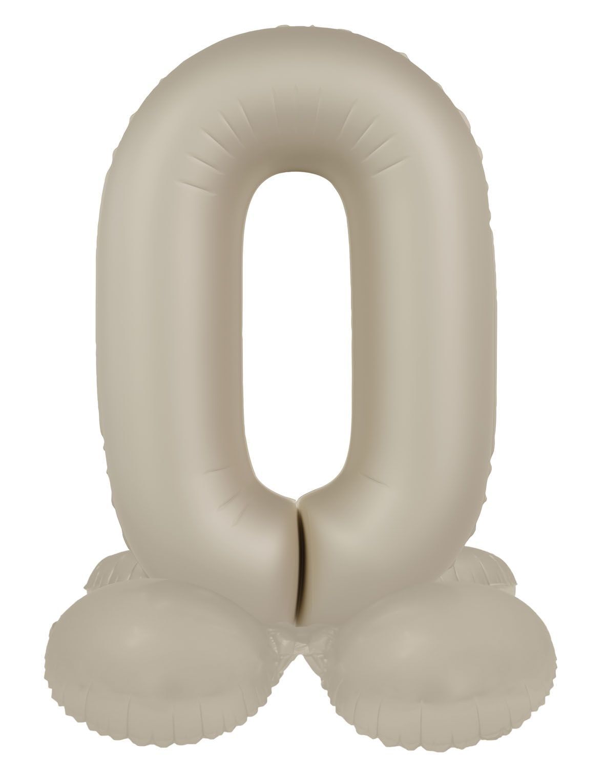 Cijfer 0 Folieballon Staand Crème Wit 72 cm