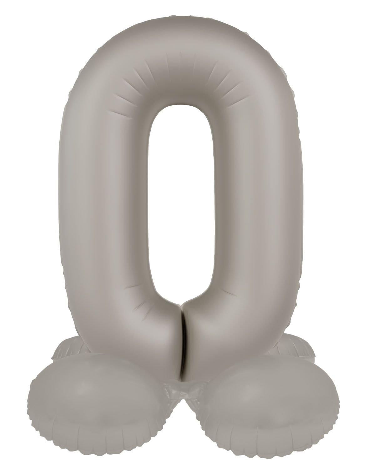 Cijfer 0 Folieballon Staand Zilver 72 cm
