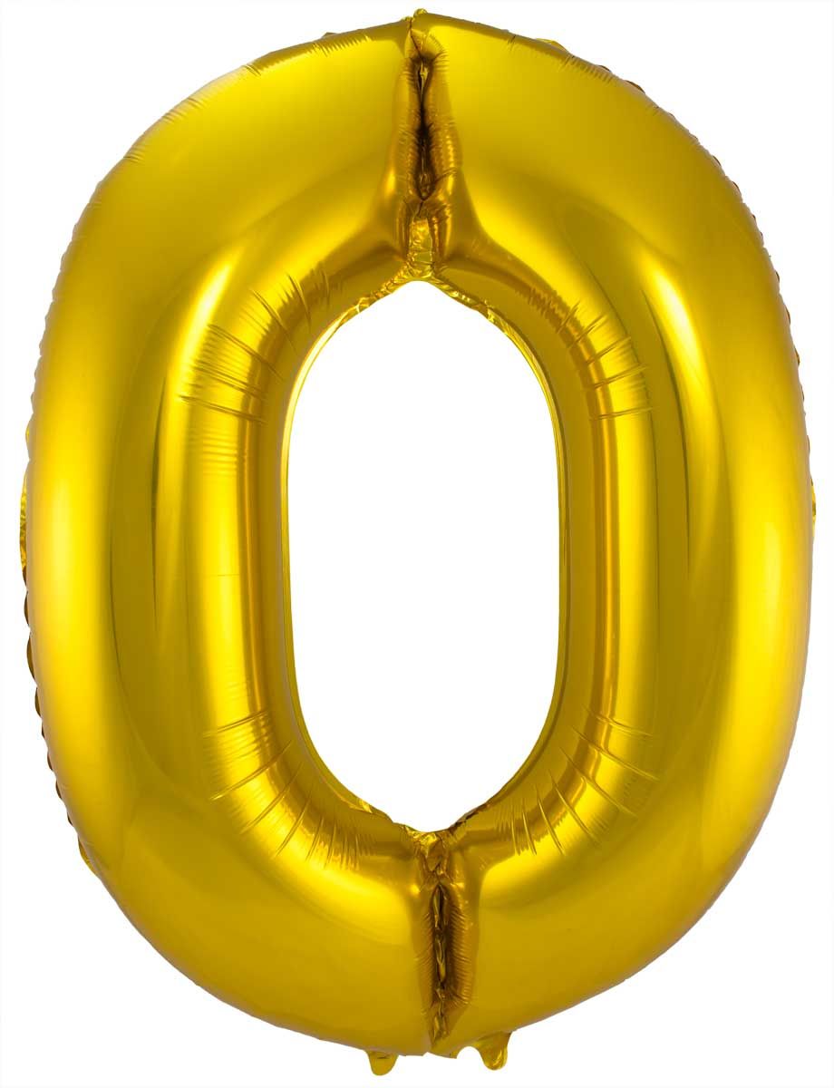 Cijfer 0 Gouden Folieballon 86cm