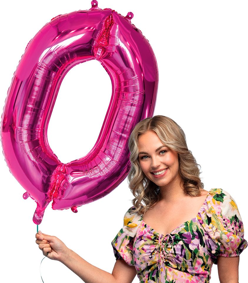 Cijfer '0' Grote Roze Folieballon 86 cm