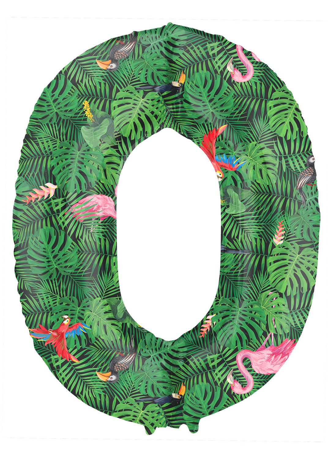 Cijfer 0 Jungle Folieballon