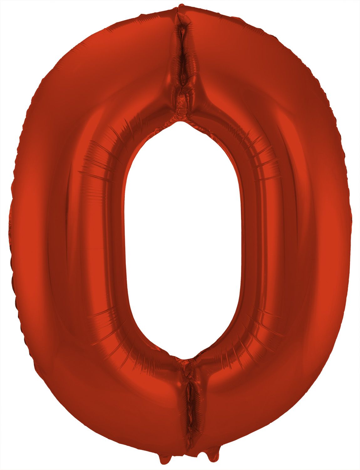 Cijfer 0 metallic rood folieballon 86cm