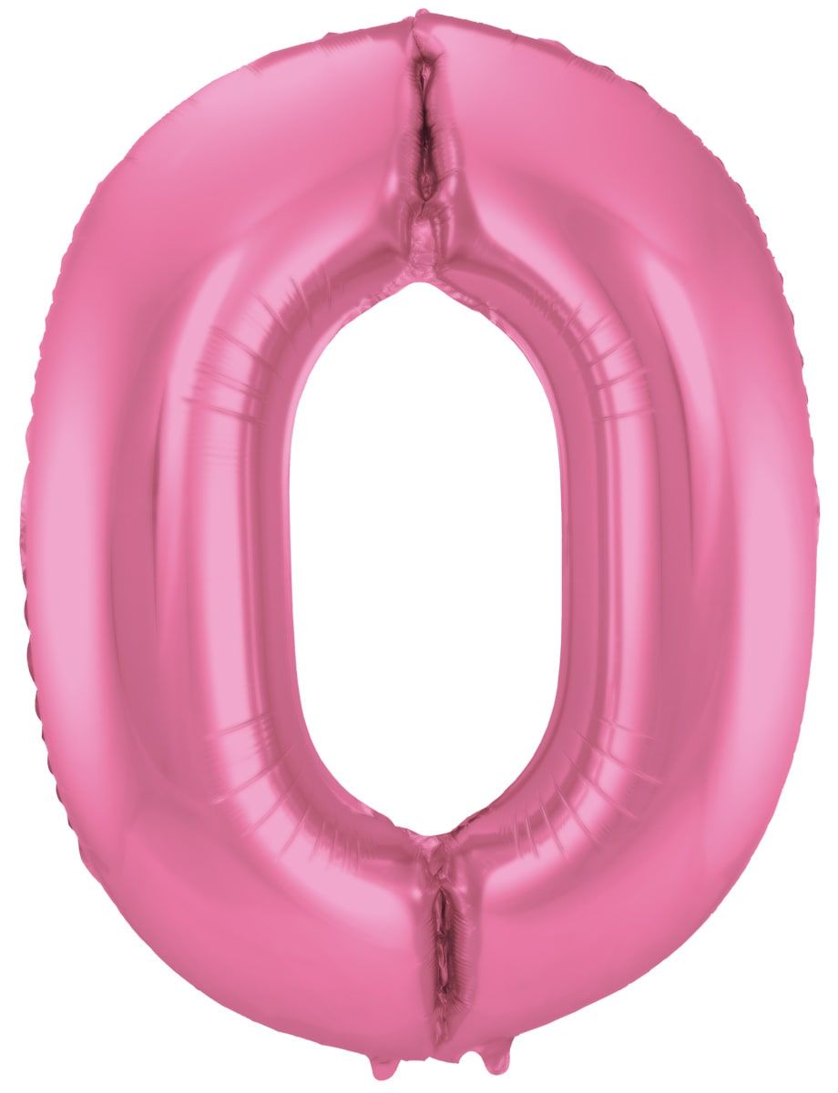 Cijfer 0 Metallic Roze Folieballon 86cm