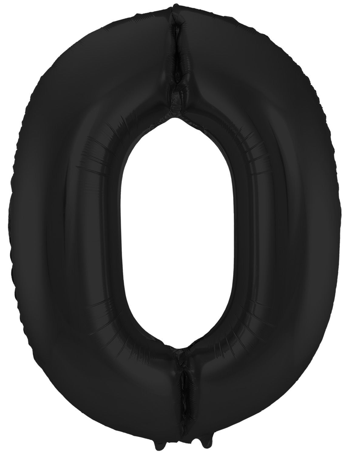 Cijfer 0 Metallic Zwart Folieballon 86cm
