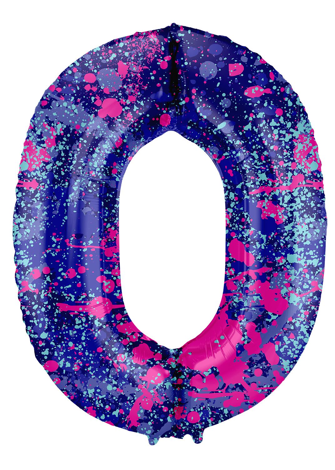 Cijfer 0 Paarse Paint Splash Folieballon