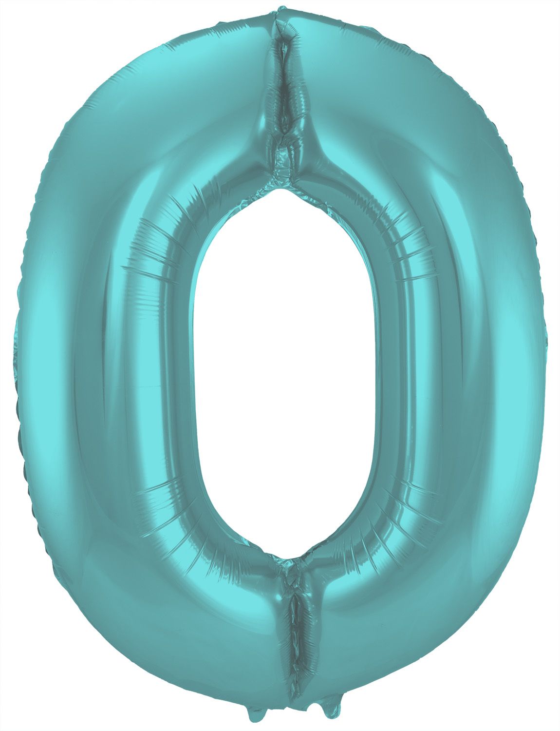 Cijfer 0 Pastel Aqua Blauw Folieballon 86cm