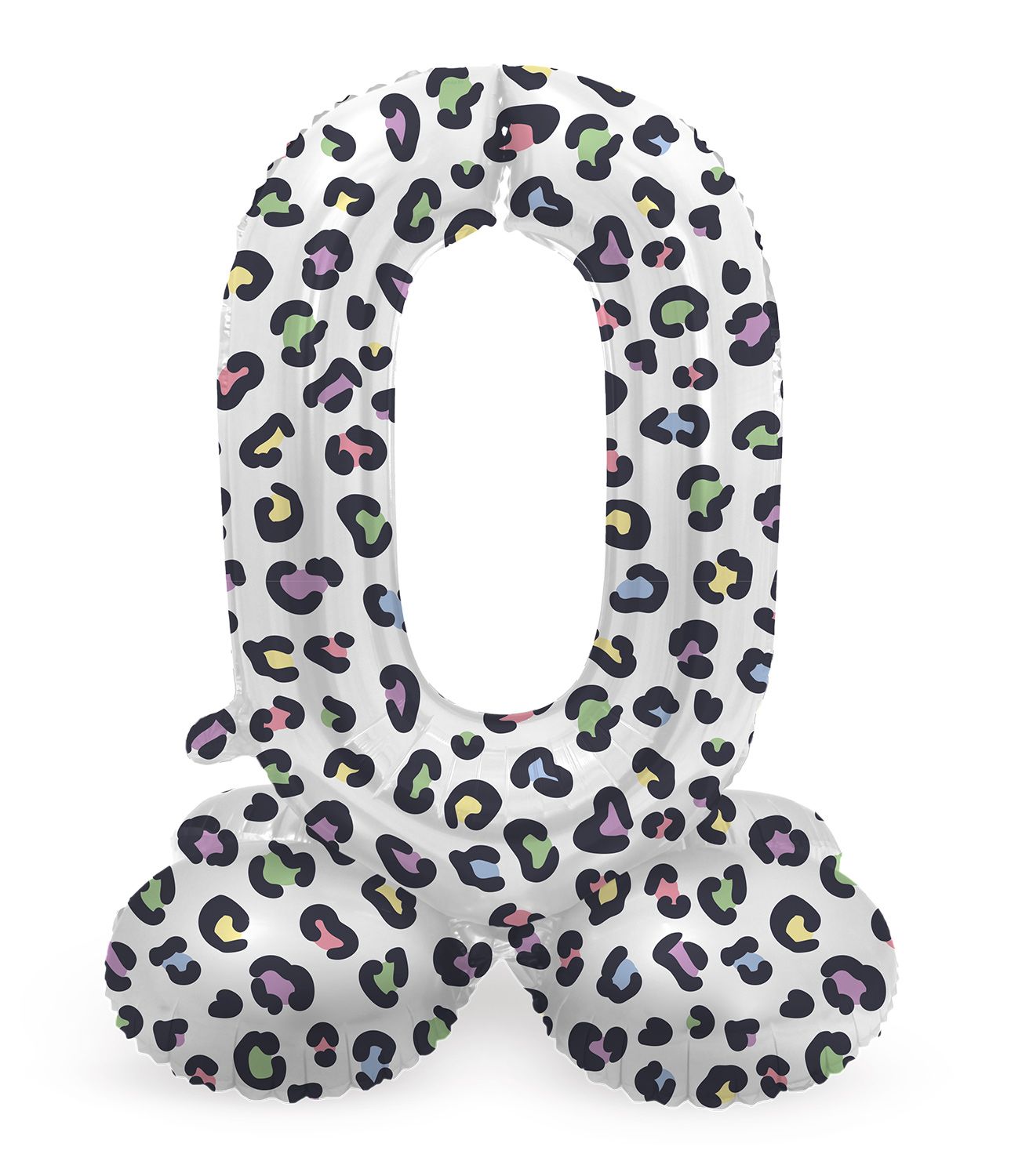 Cijfer 0 Pastel Panter Kleine Staande Folieballon