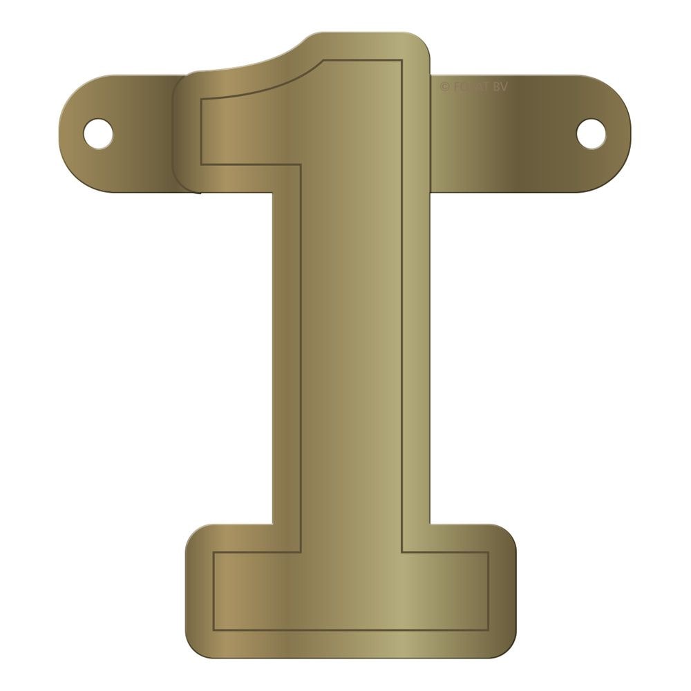 Cijfer 1 Banner Metallic Goud