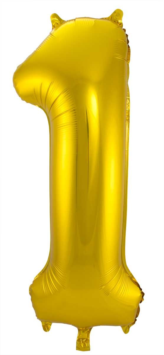 Cijfer 1 Gouden Folieballon 86cm