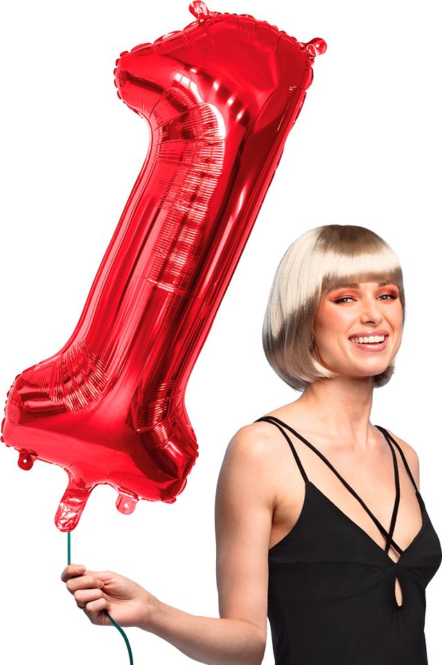Cijfer '1' Grote Rode Folieballon 86 cm