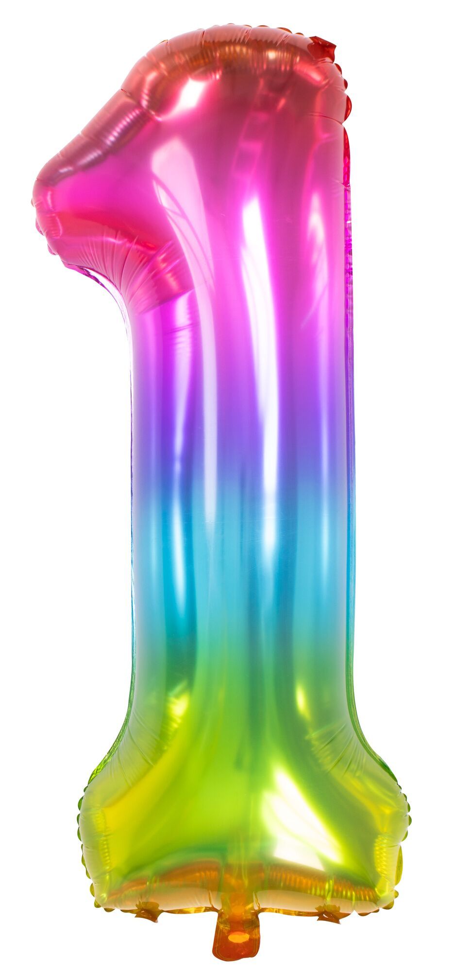 Cijfer 1 Metallic Regenboog 81cm