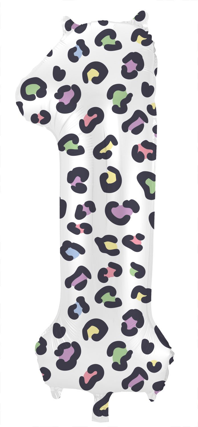 Cijfer 1 Pastel Panter Folieballon