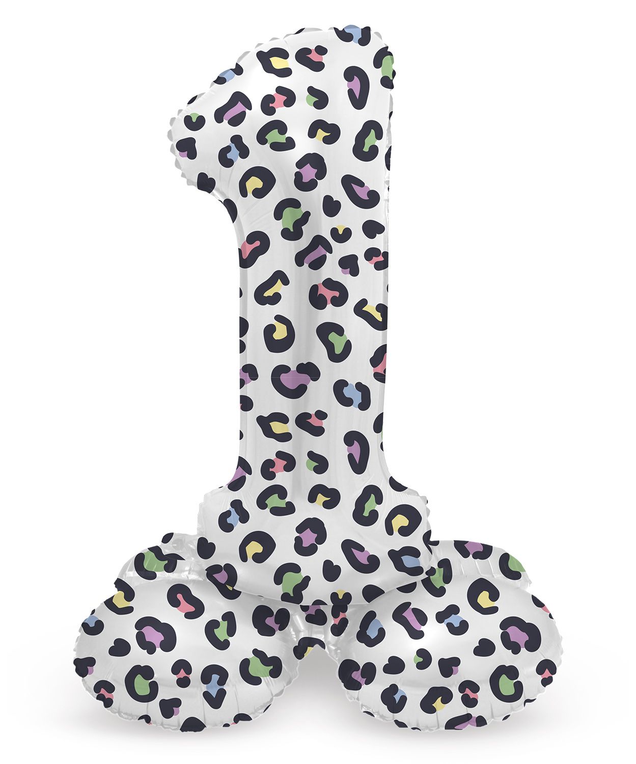 Cijfer 1 Pastel Panter Staande Folieballon