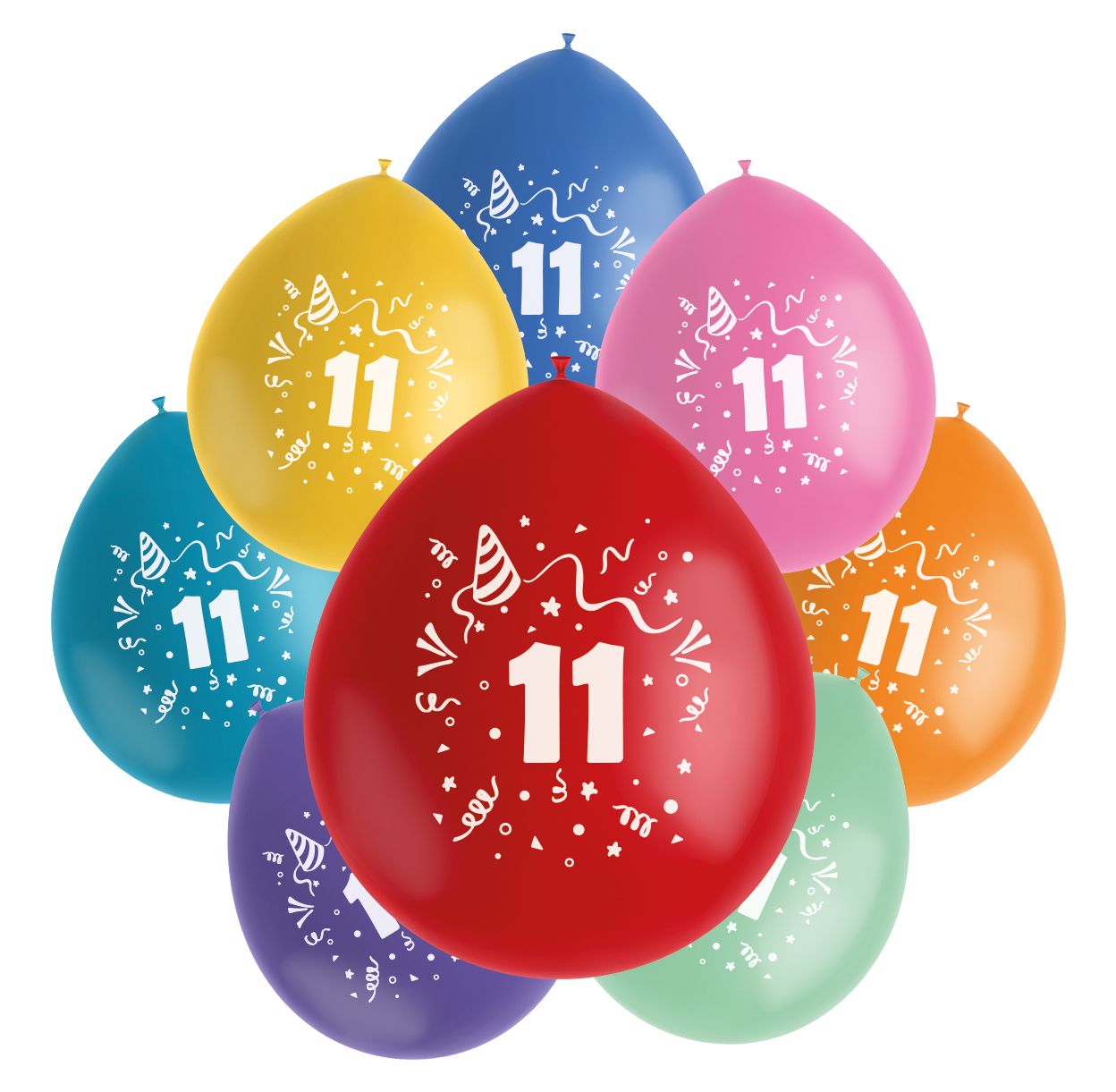 Cijfer 11 Ballonnen set Party Gekleurd