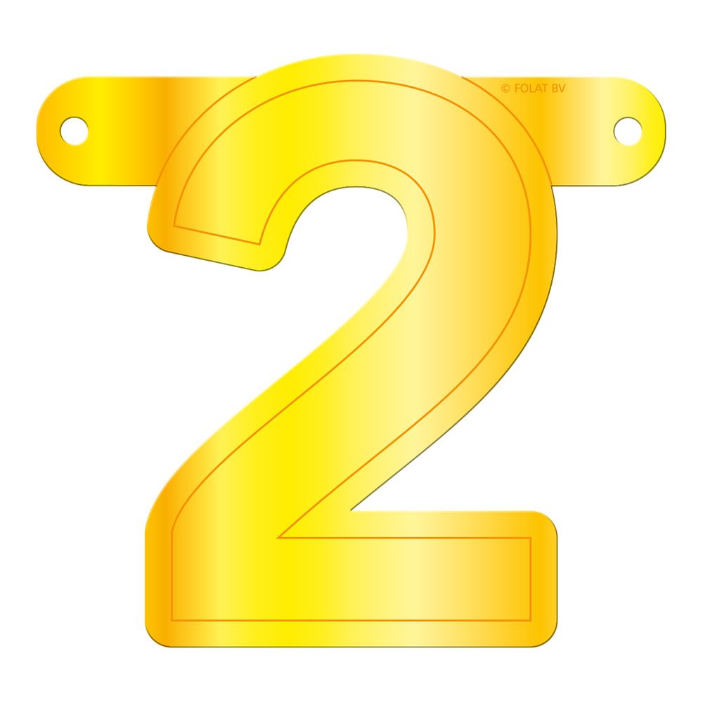 Cijfer 2 Banner Geel