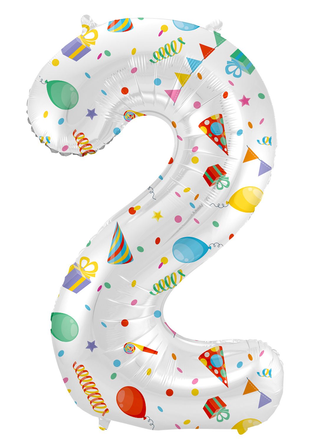 Cijfer 2 Feestelijke Party Folieballon