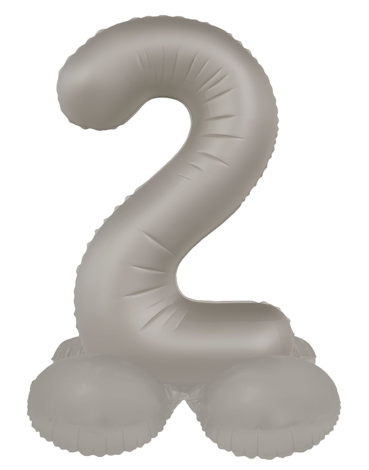 Cijfer 2 Folieballon Staand Zilver 72 cm