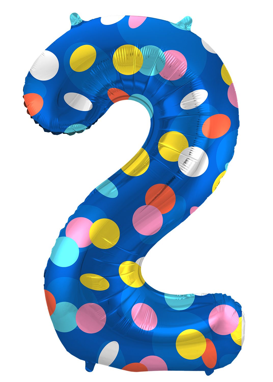 Cijfer 2 Gekleurde Stip Folieballon