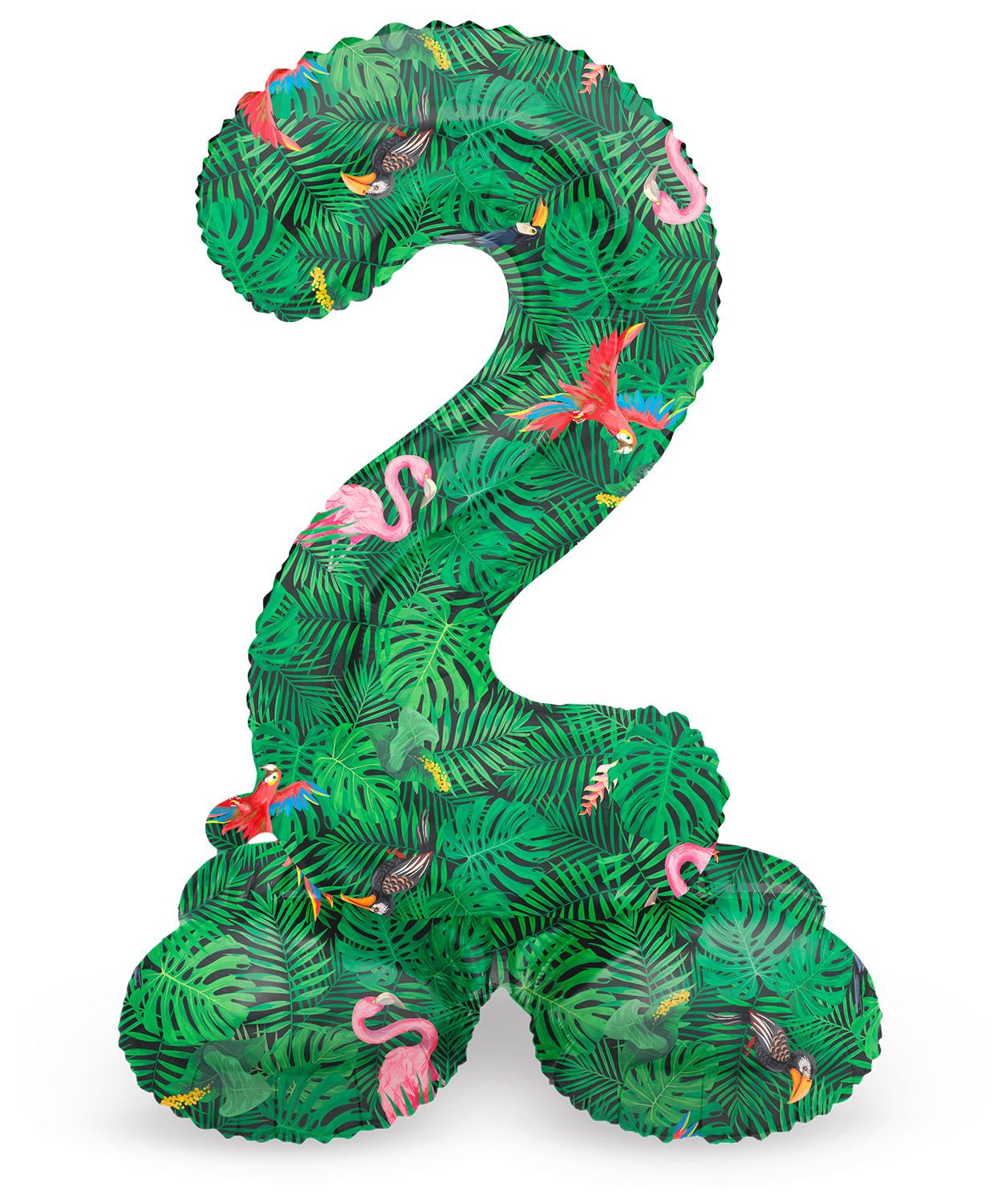 Cijfer 2 Jungle Staande Folieballon