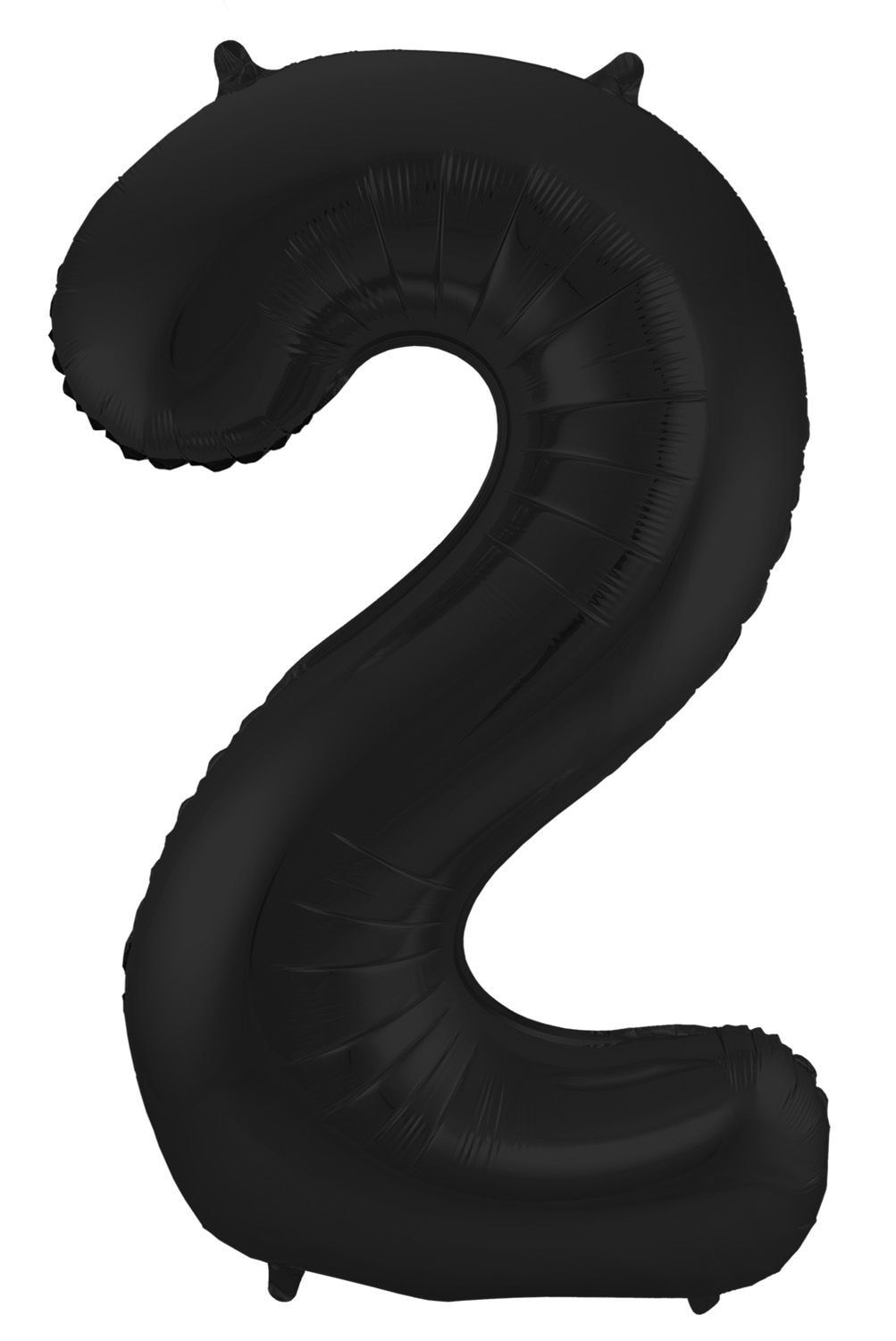 Cijfer 2 metallic zwart folieballon 86cm