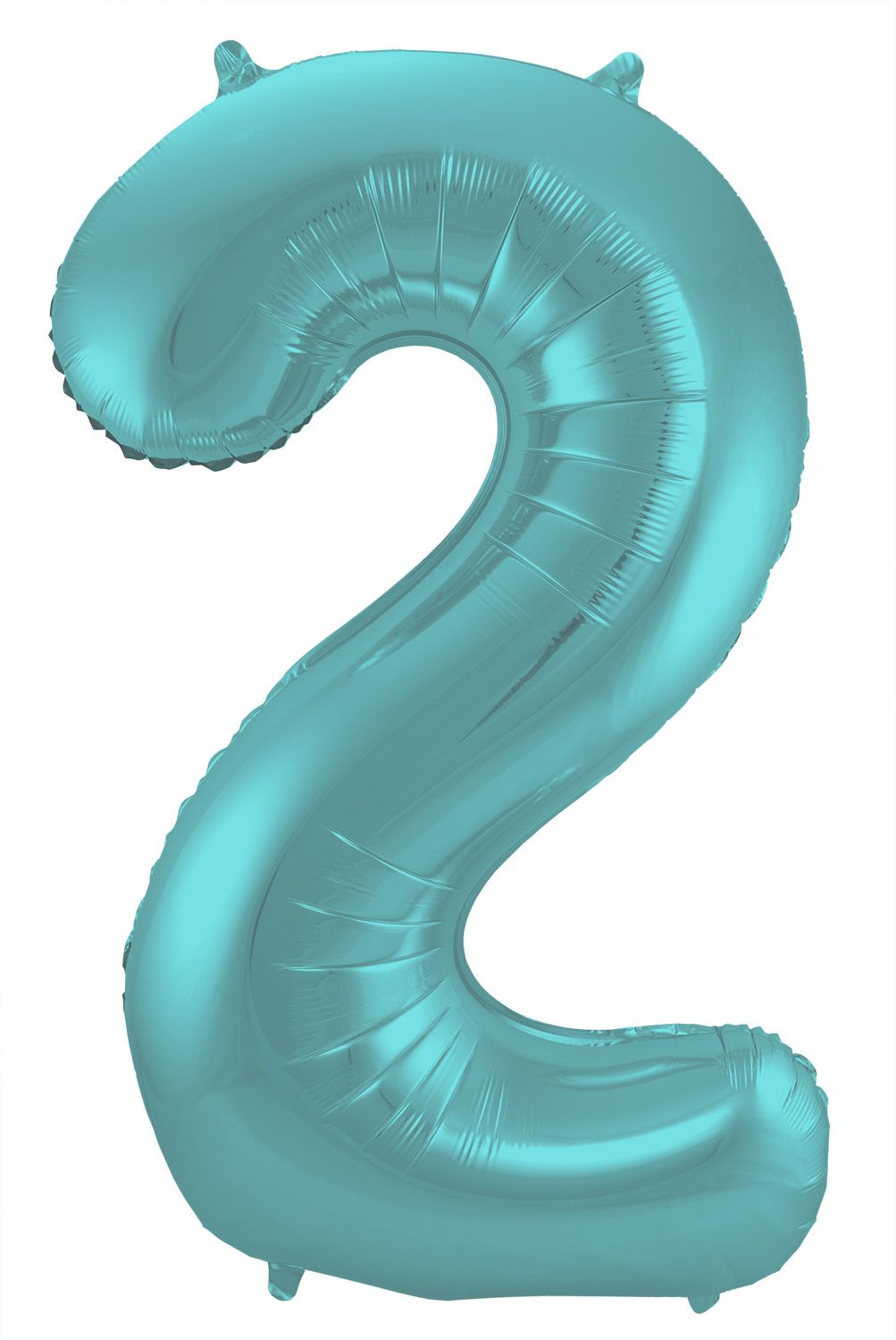 Cijfer 2 pastel aqua blauw folieballon 86cm