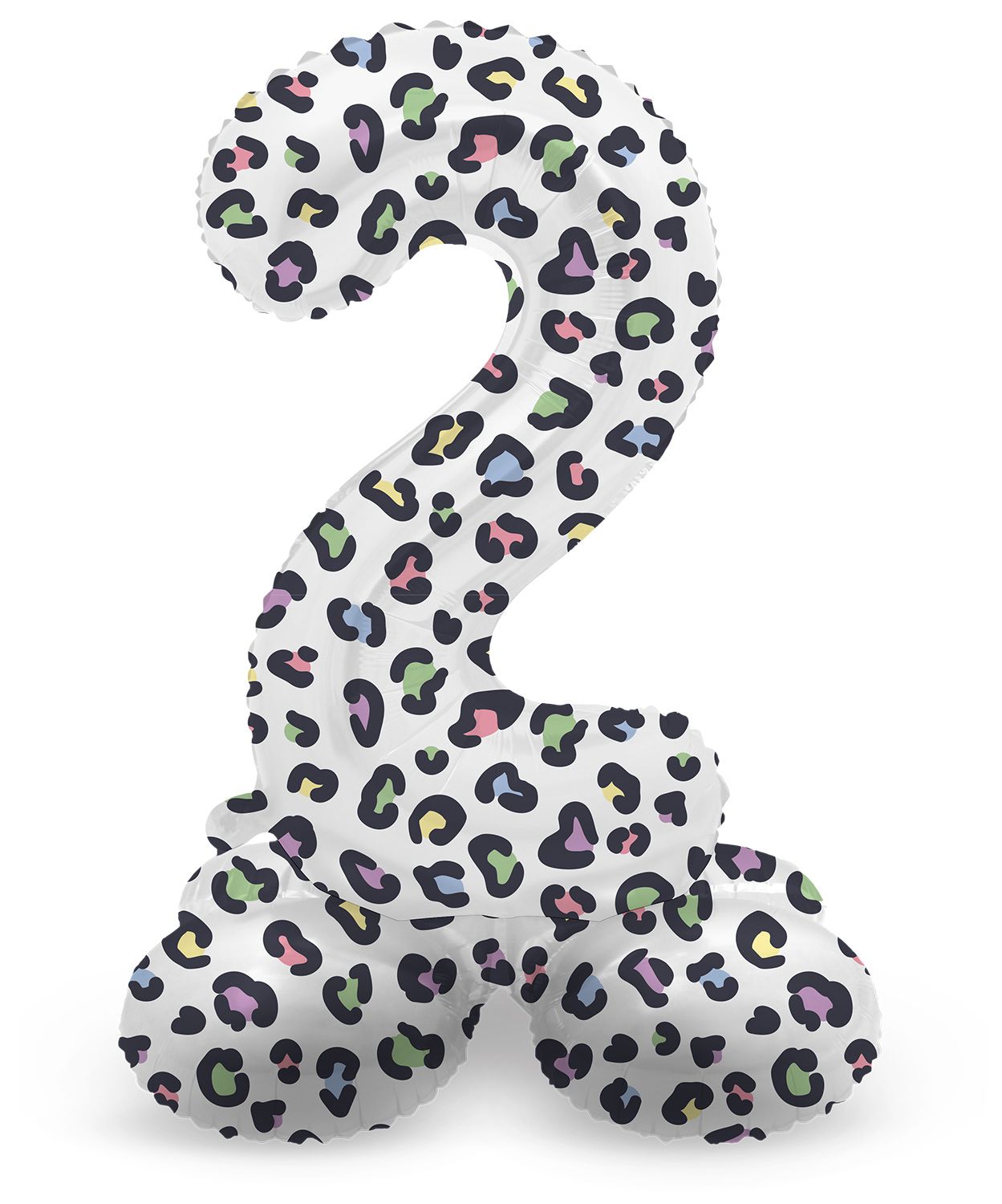 Cijfer 2 Pastel Panter Kleine Staande Folieballon
