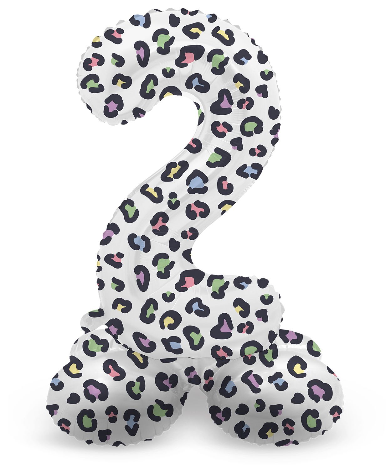 Cijfer 2 Pastel Panter Staande Folieballon