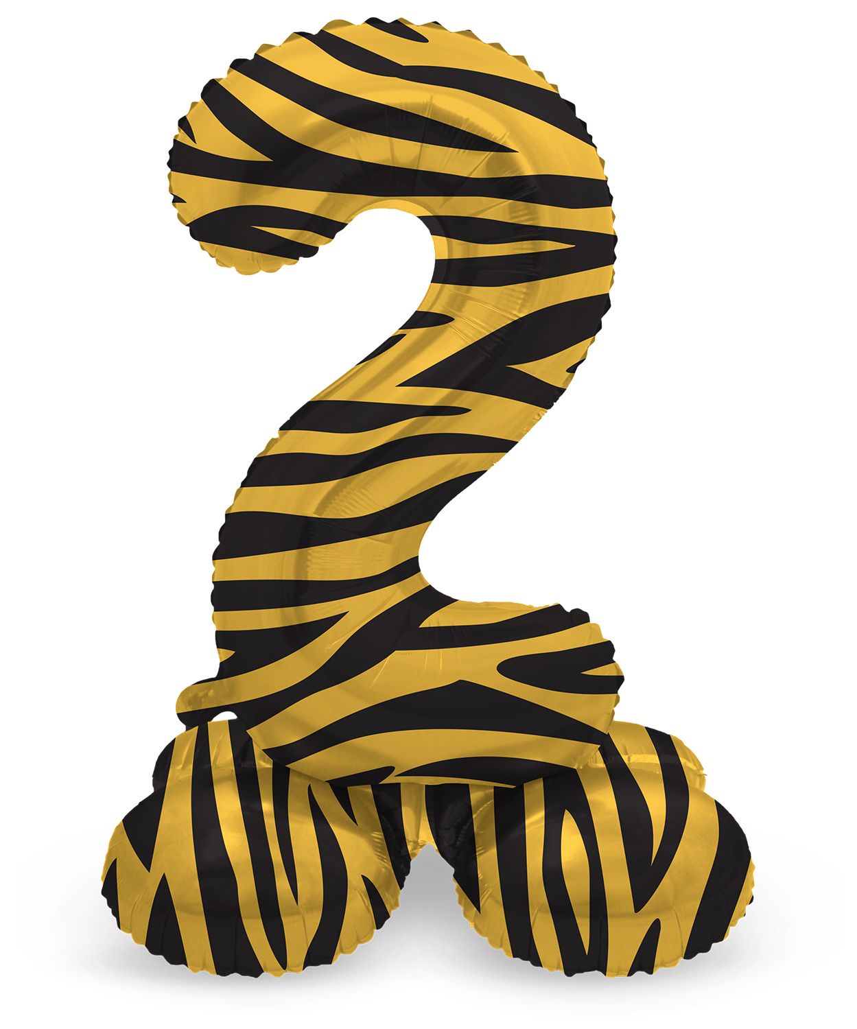 Cijfer 2 Tiger Chic Staande Folieballon