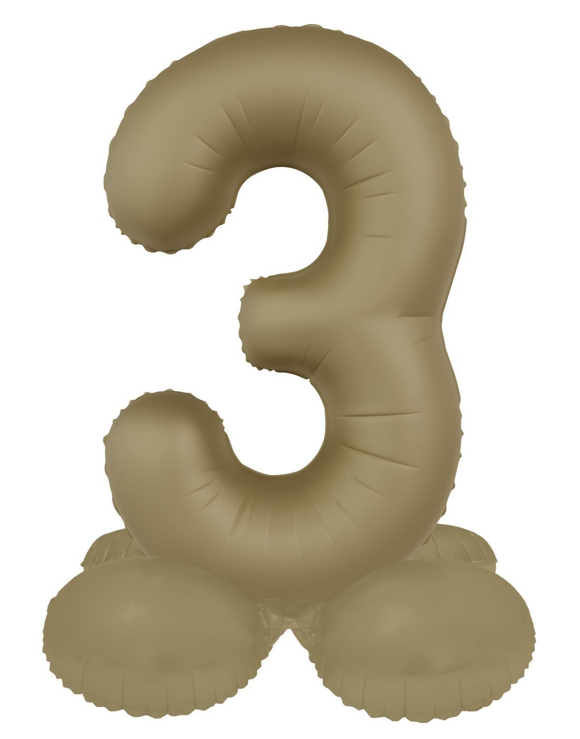 Cijfer 3 Folieballon Staand Goud 41 cm