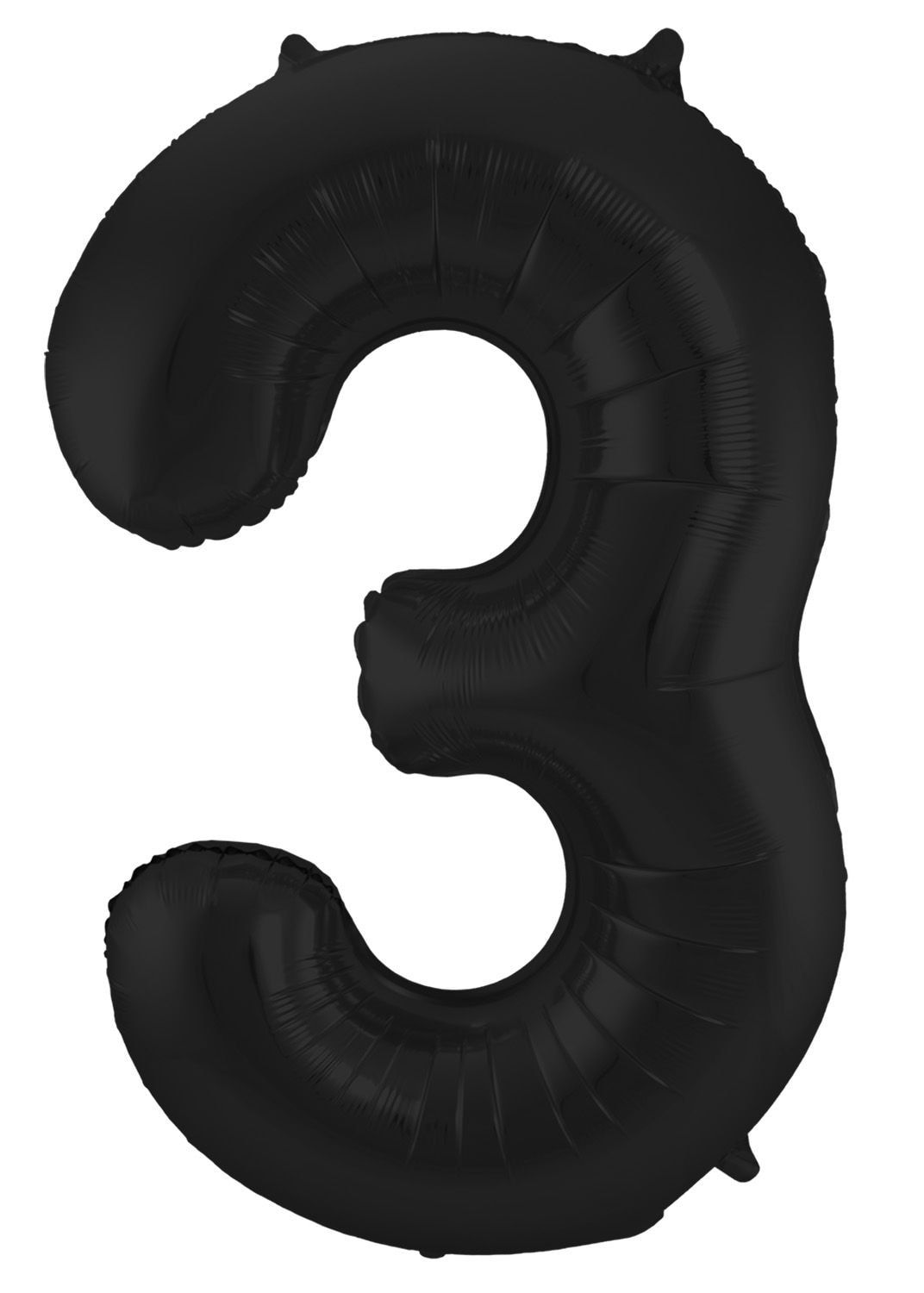 Cijfer 3 metallic zwart folieballon 86cm