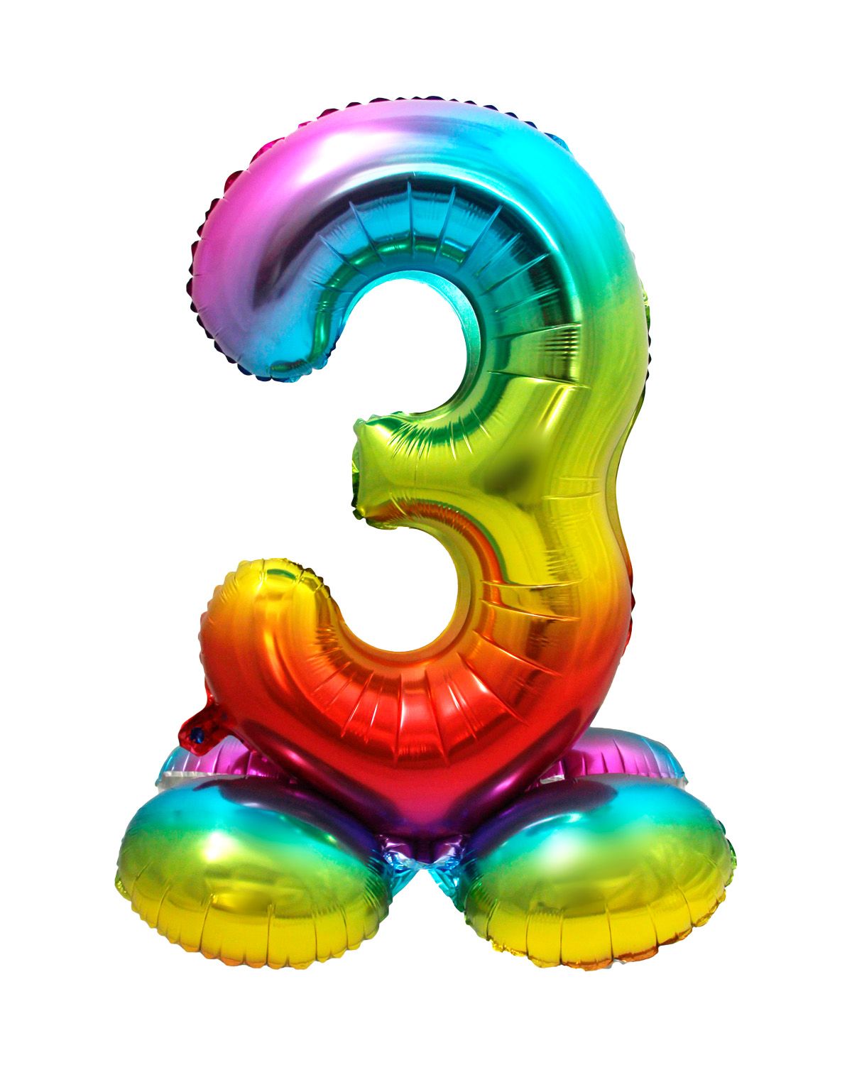 Cijfer 3 Regenboog met Standaard 72cm