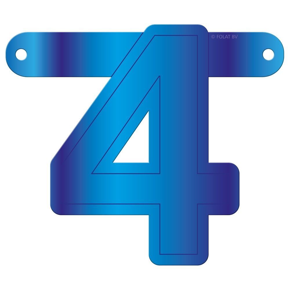 Cijfer 4 Banner Blauw