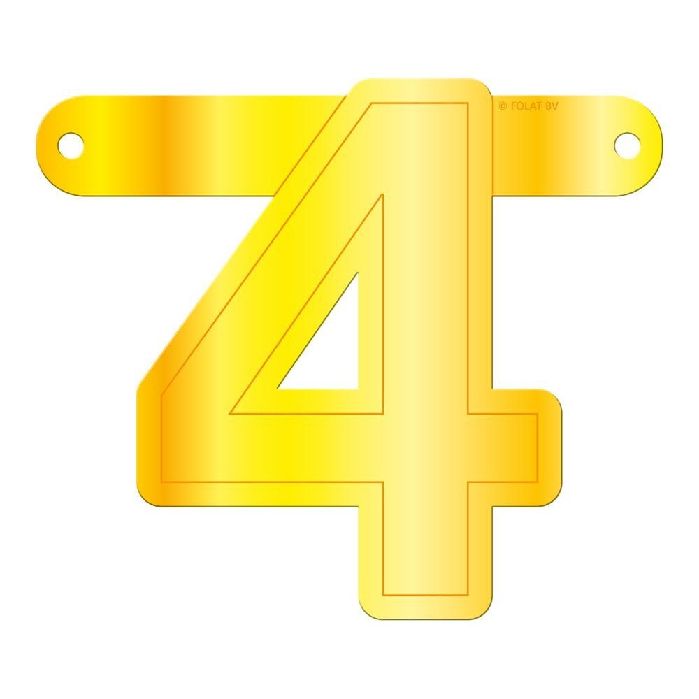 Cijfer 4 banner geel