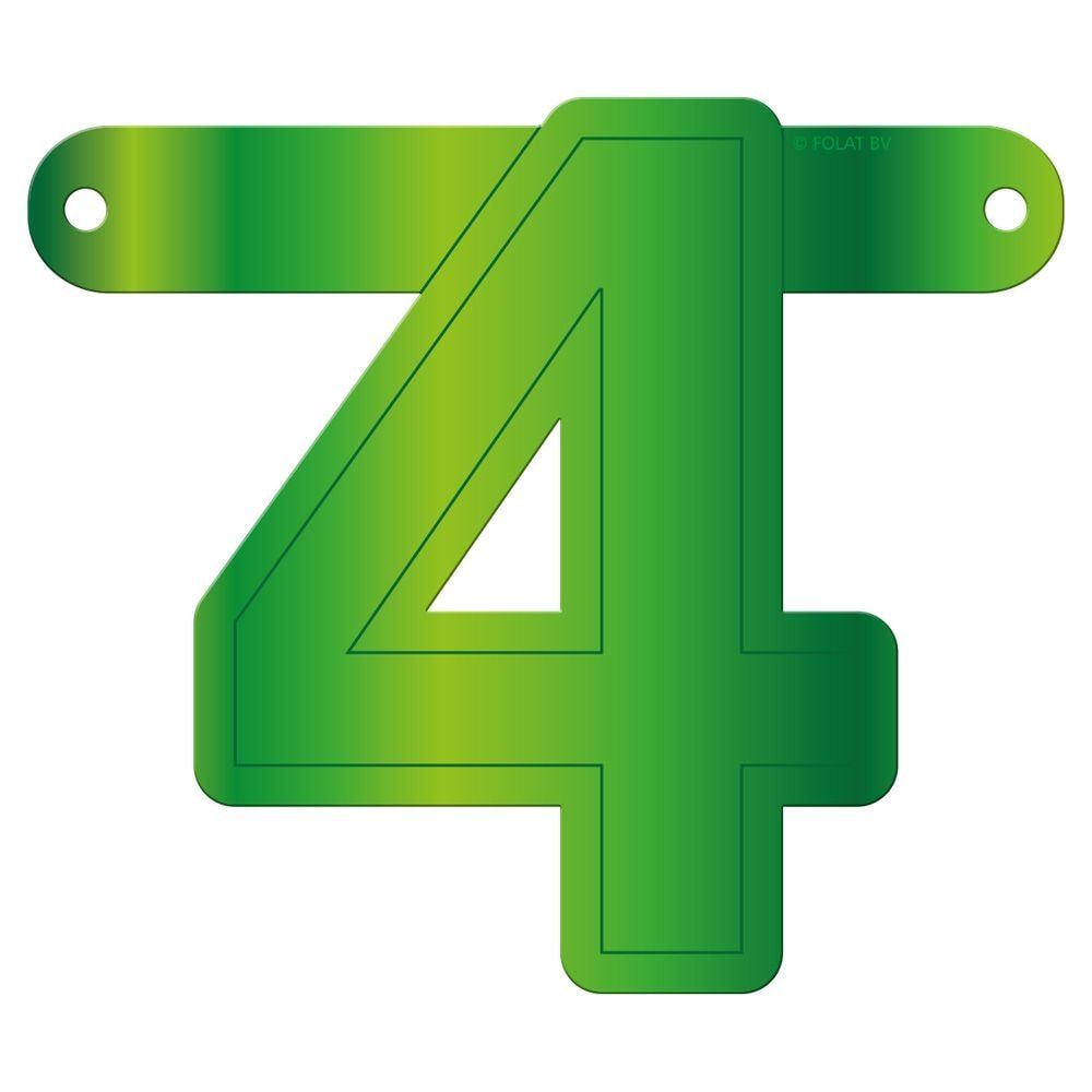 Cijfer 4 Banner Lime Groen