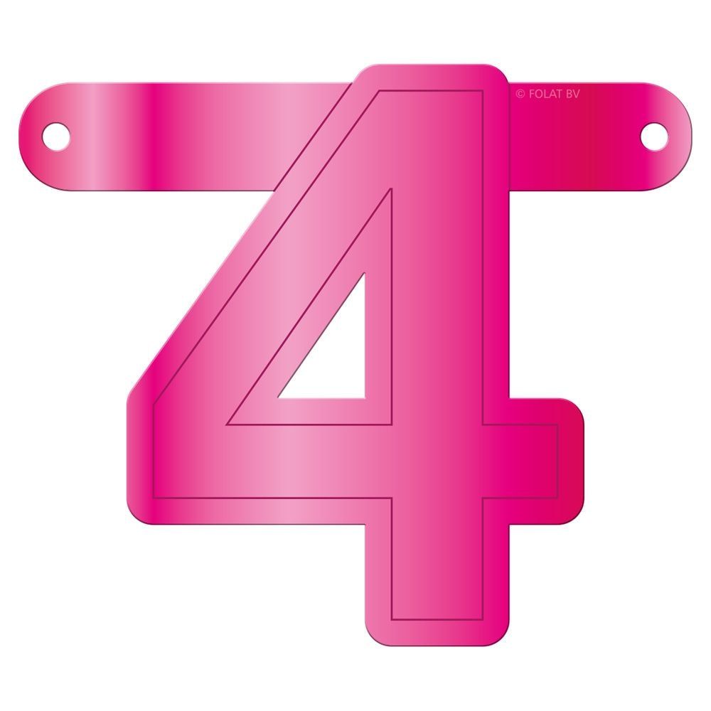Cijfer 4 Banner Magenta