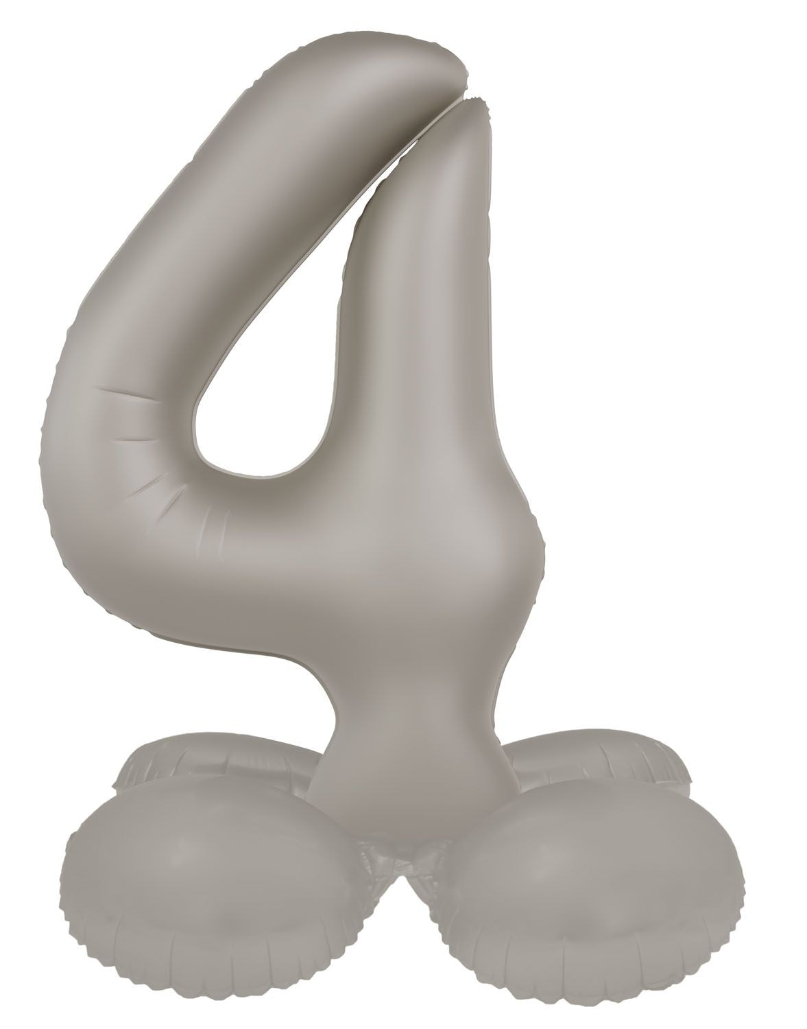Cijfer 4 Folieballon Staand Zilver 72 cm
