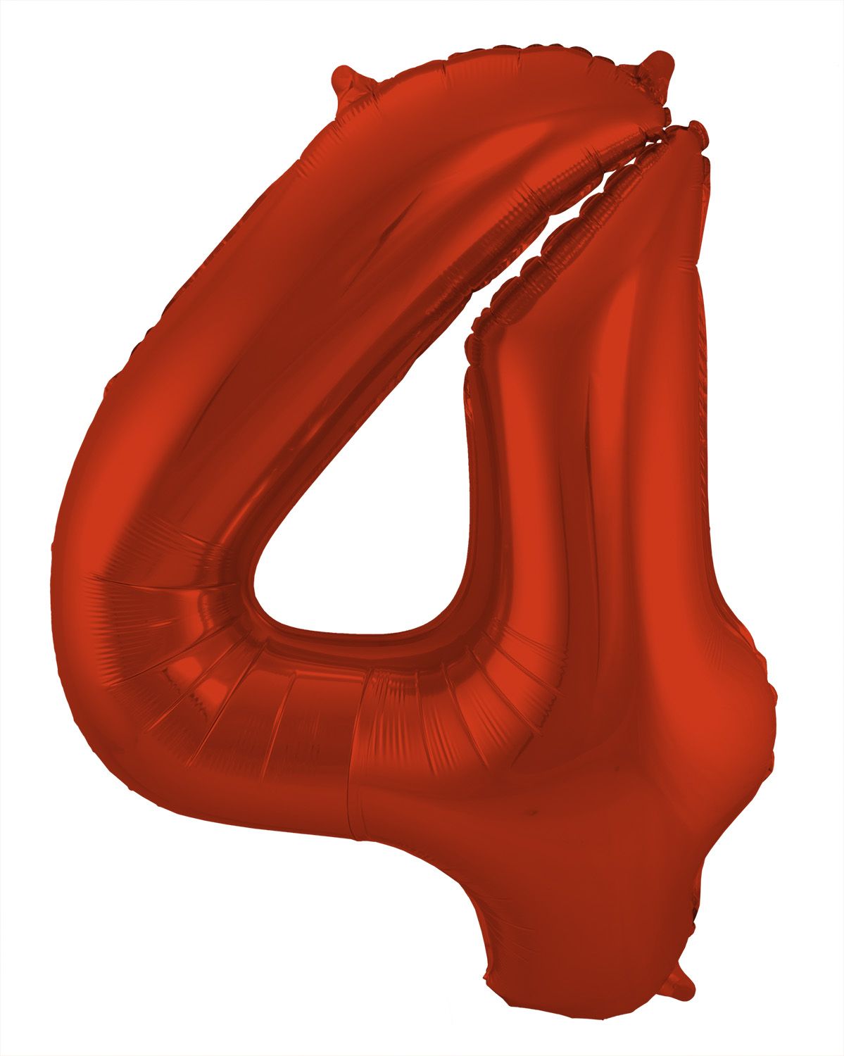Cijfer 4 metallic rood folieballon 86cm