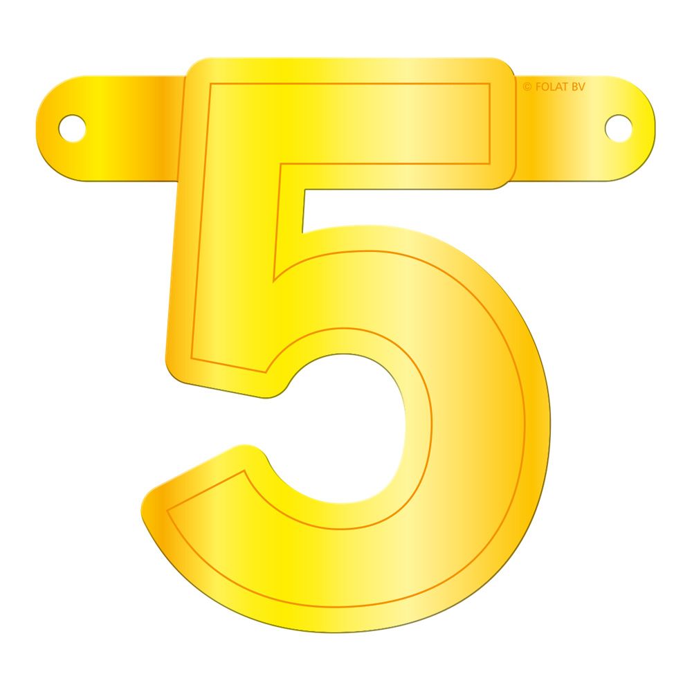 Cijfer 5 banner geel