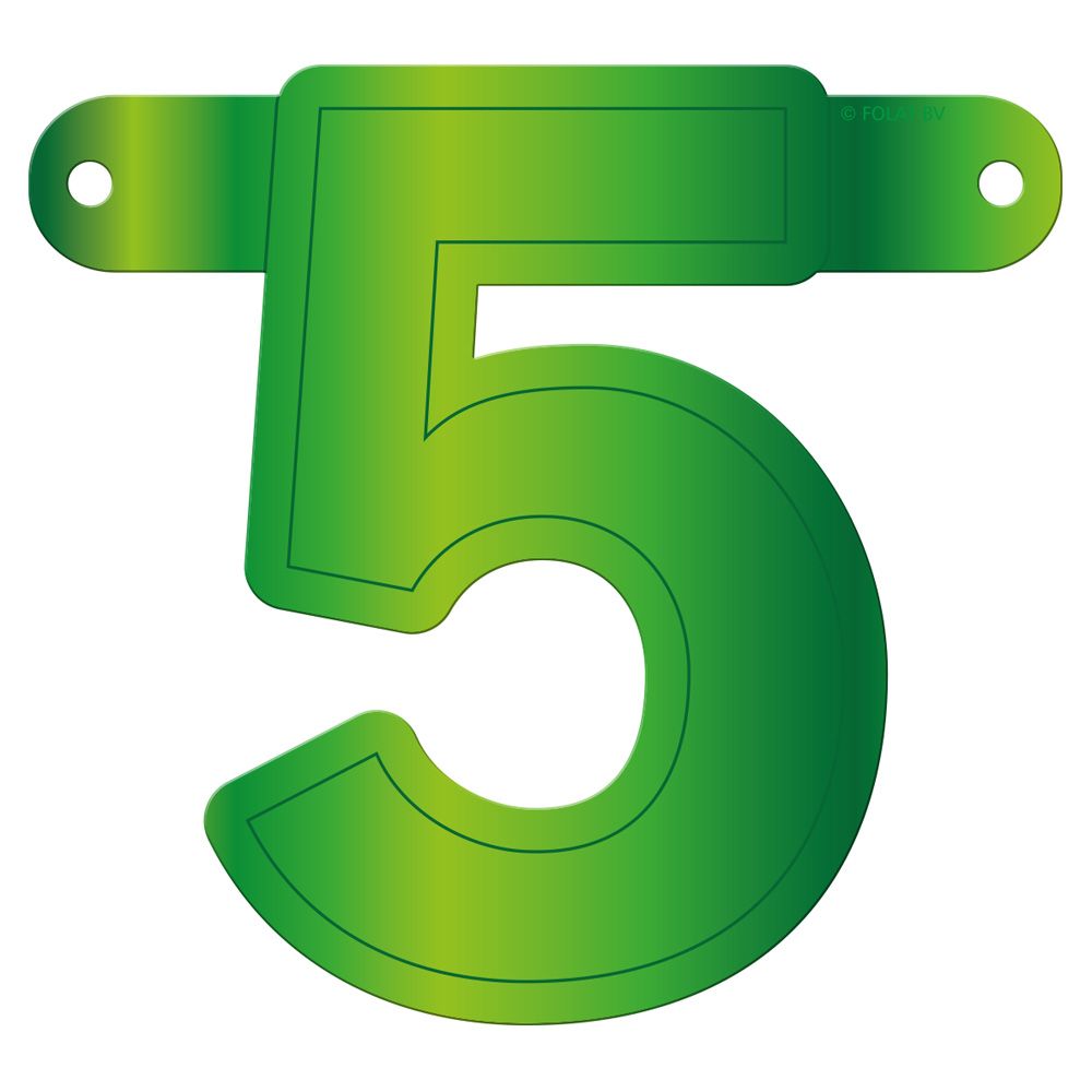 Cijfer 5 Banner Lime Groen