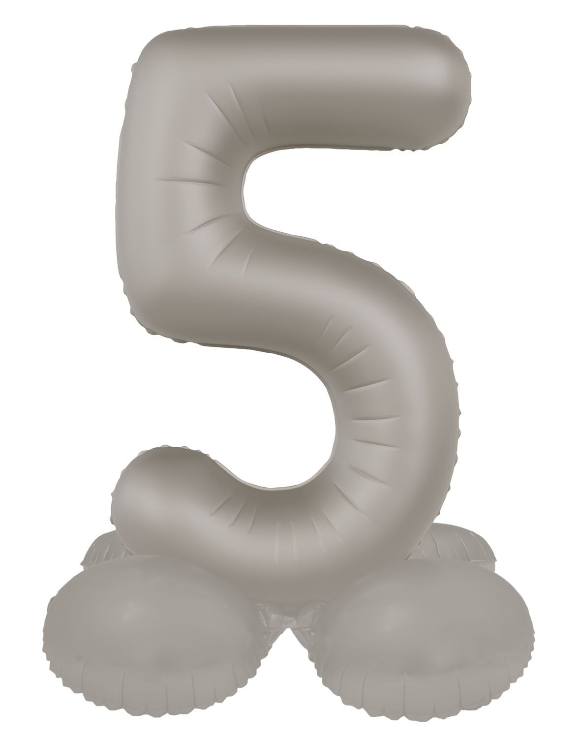 Cijfer 5 Folieballon Staand Zilver 41 cm