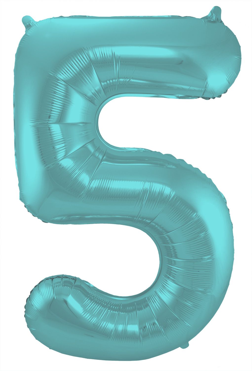 Cijfer 5 pastel aqua blauw folieballon 86cm