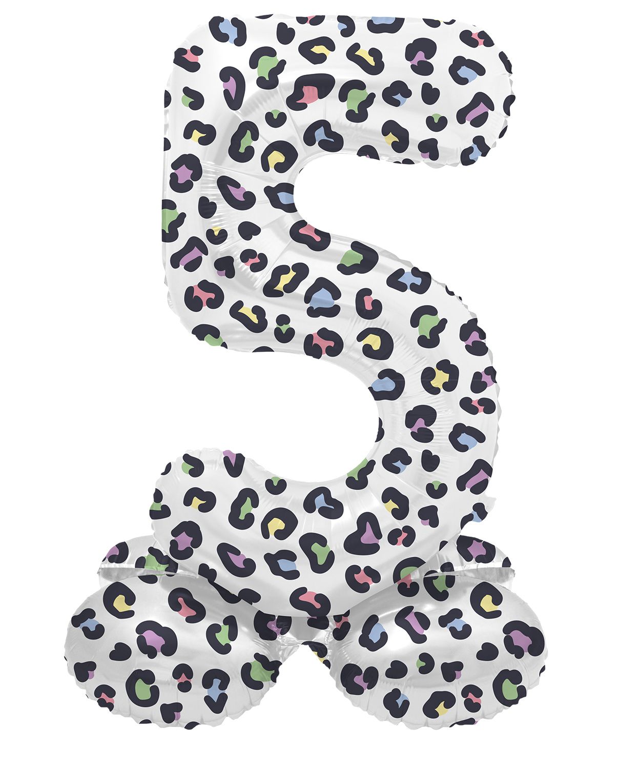 Cijfer 5 Pastel Panter Staande Folieballon