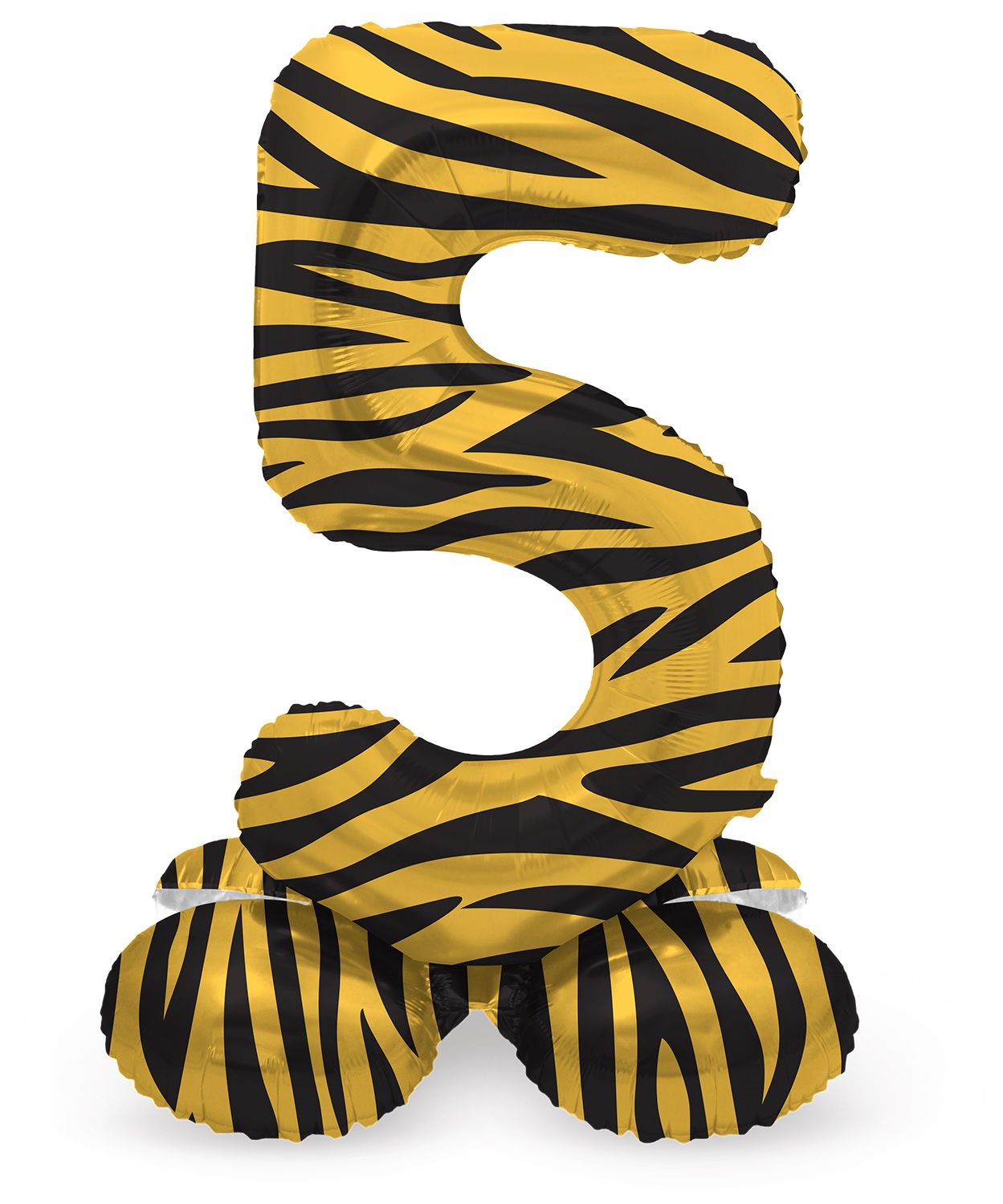 Cijfer 5 Tiger Print Kleine Staande Folieballon
