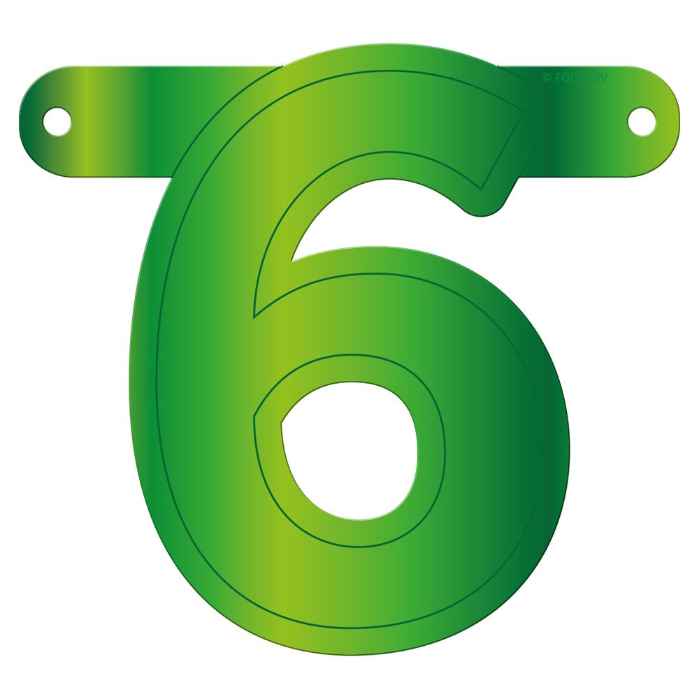 Cijfer 6 Banner Lime Groen