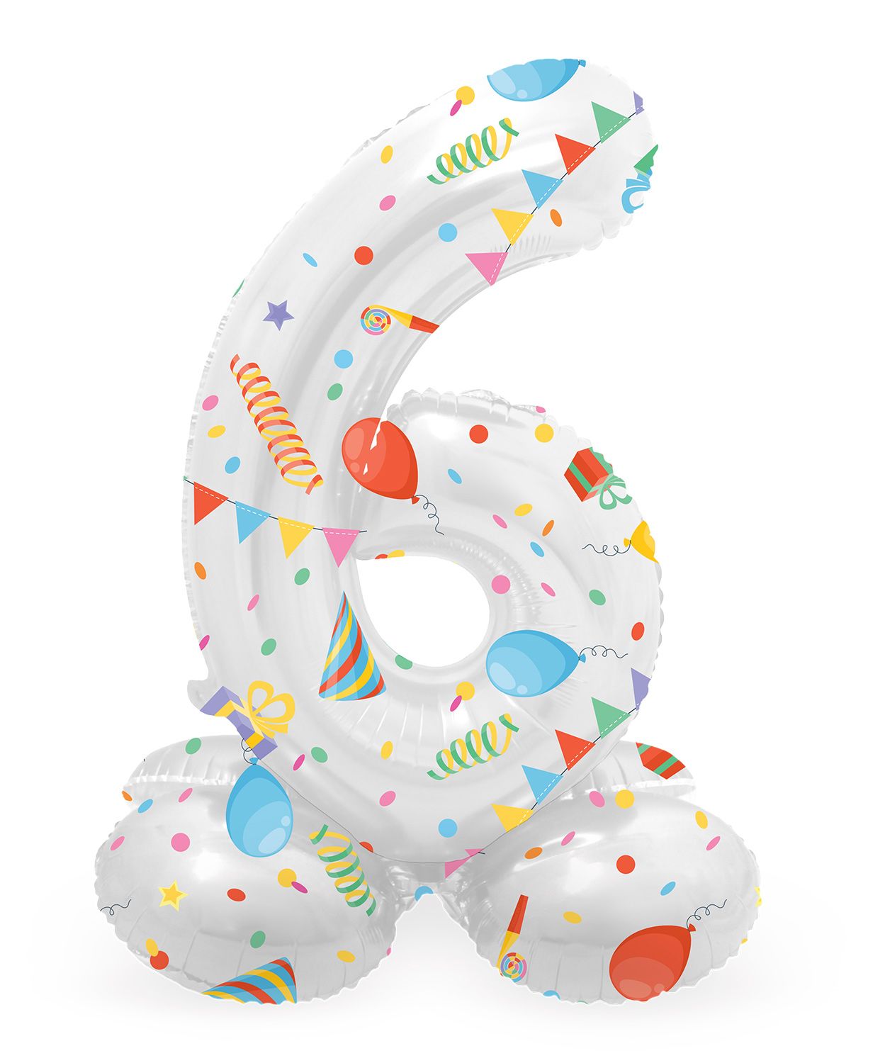 Cijfer 6 Feestelijke Kleine Staande Folieballon