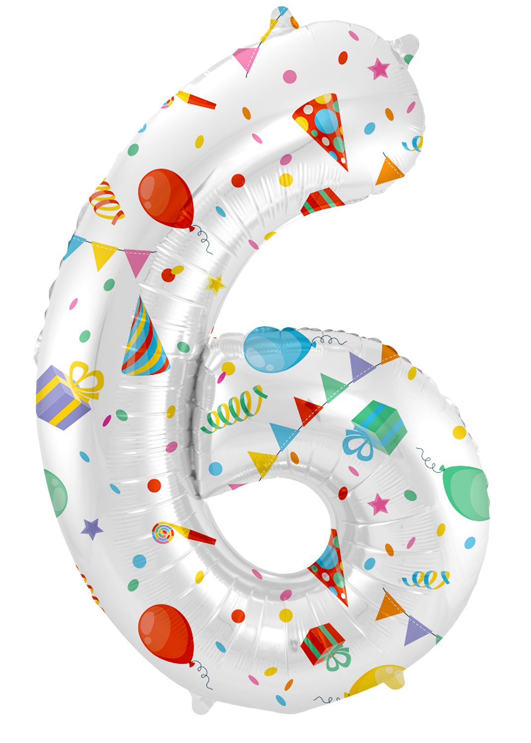 Cijfer 6 Feestelijke Party Folieballon